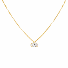 Markiz Kesim Gold Taşlı Düz Zincirli Kolye