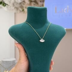 Markiz Kesim Gold Taşlı Düz Zincirli Kolye