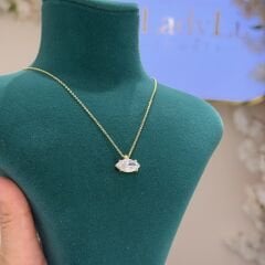 Markiz Kesim Gold Taşlı Düz Zincirli Kolye