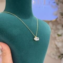 Markiz Kesim Gold Taşlı Düz Zincirli Kolye