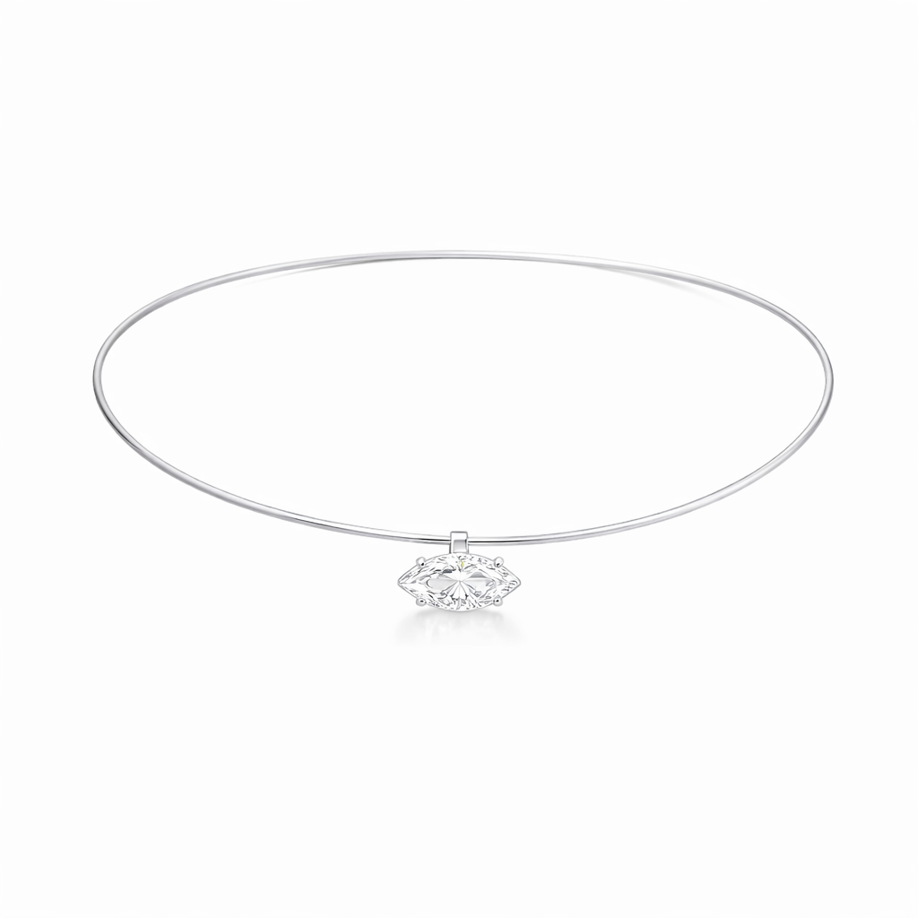 Markiz Kesim Gümüş Rengi Chooker