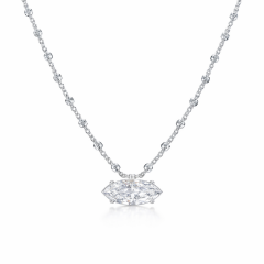 Markiz Kesim Full Topçuk Zincirli Gümüş Rengi Kolye