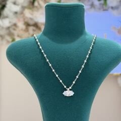 Markiz Kesim Full Topçuk Zincirli Gümüş Rengi Kolye