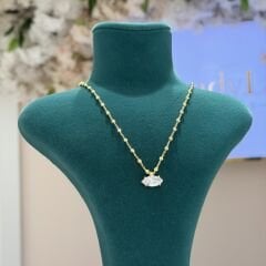 Markiz Kesim Full Topçuk Detaylı Gold Zincir Kolye