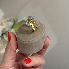 Markiz Gold Çift Sıra Yüzük