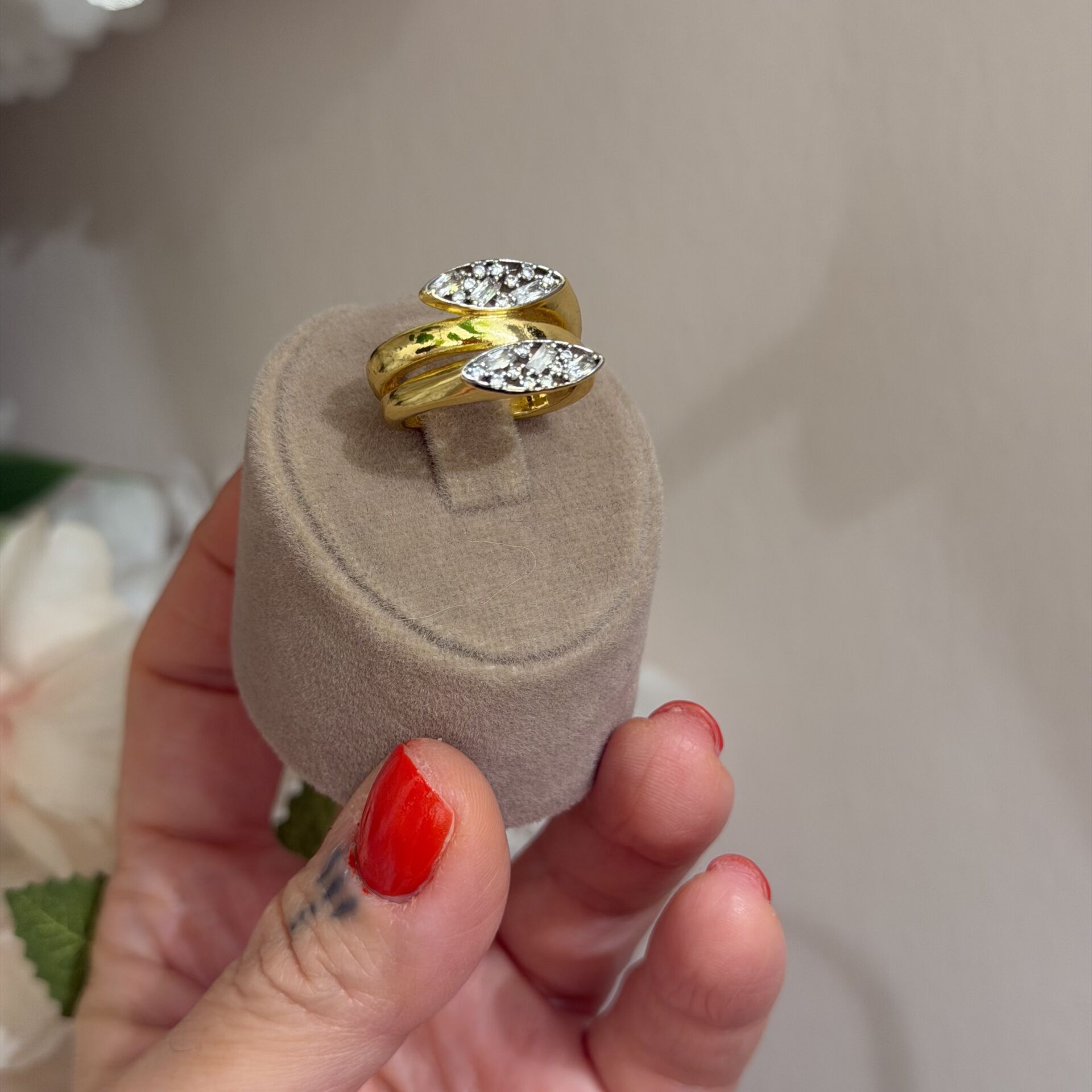 Markiz Gold Çift Sıra Yüzük