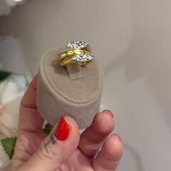 Markiz Gold Çift Sıra Yüzük