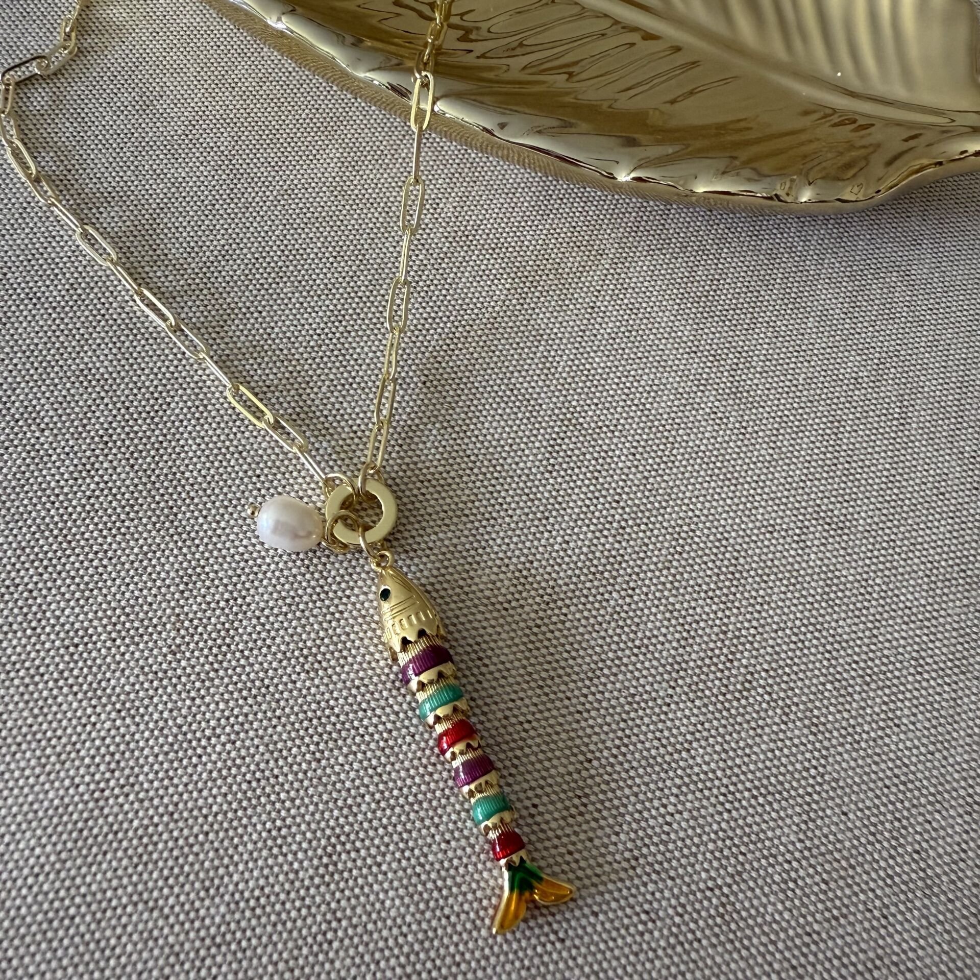 Nella Balık Kolye Çok Renkli