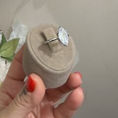 Markiz Taşlı Gümüş Rengi Elara Yüzük