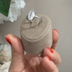 Markiz Taşlı Gümüş Rengi Elara Yüzük