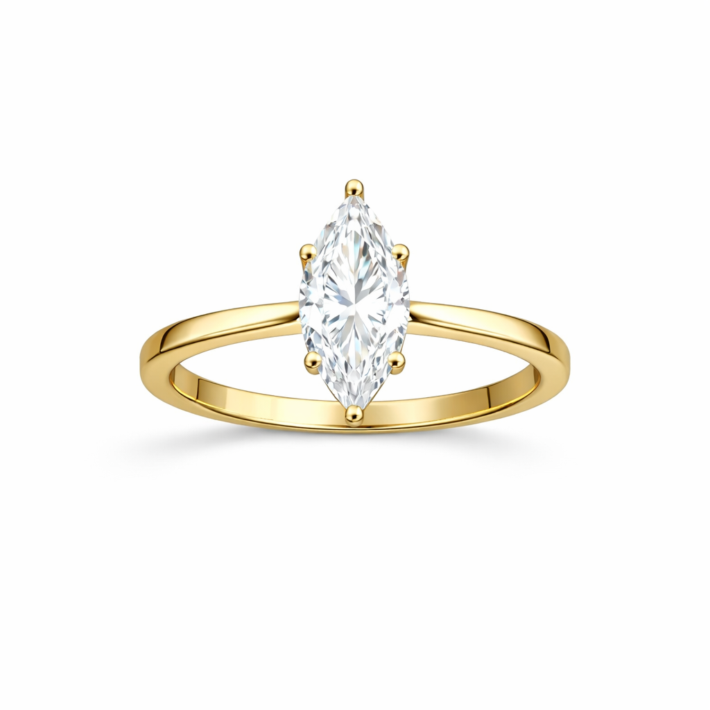 Markiz Gold Rengi Elara Yüzük