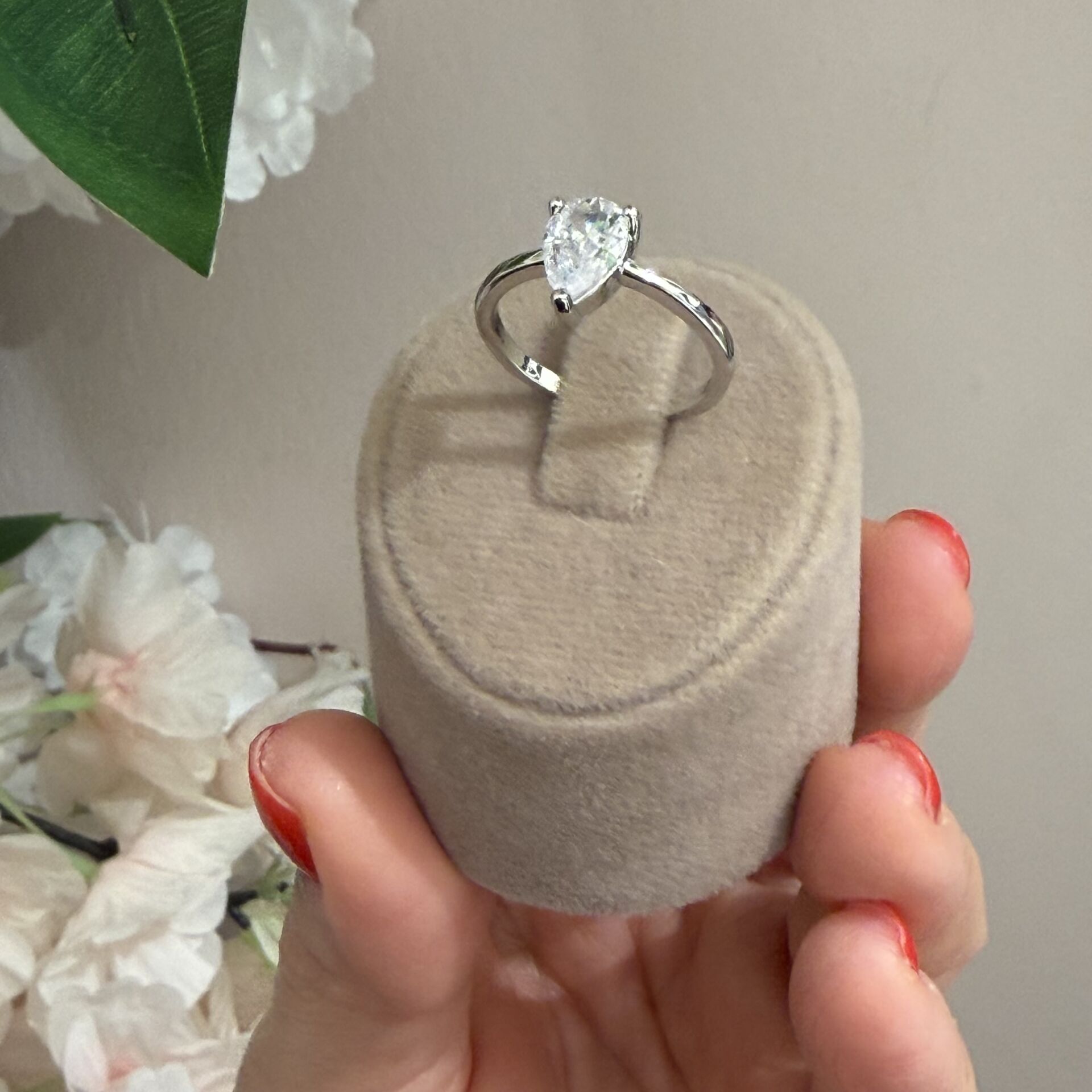 Markiz Gümüş Rengi Arya Yüzük