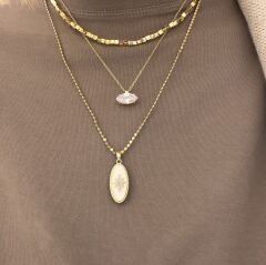 Beyaz Mineli Kuzey Yıldızı Kolye