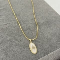 Beyaz Mineli Kuzey Yıldızı Kolye