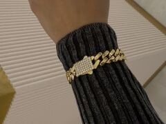 Kilit Zincirl Gold Gurmet Bileklik