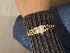Kilit Zincirl Gold Gurmet Bileklik