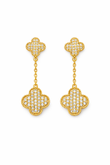 2 yoncalı golda gold sallantılı küpe