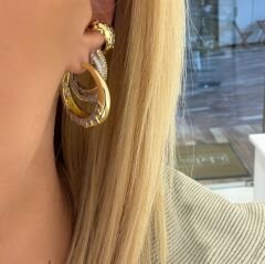 Alice Serisi Halka Taşlı Küpe