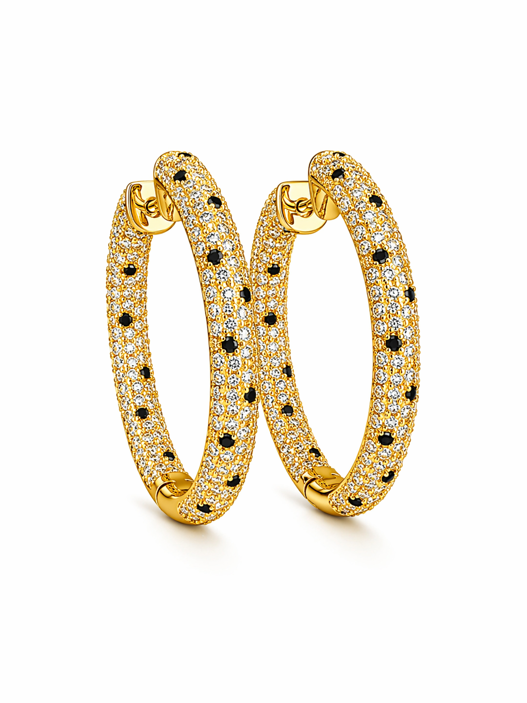 Carti Panter Gold Taşlı Halka Küpe