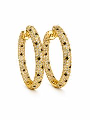 Carti Panter Gold Taşlı Halka Küpe