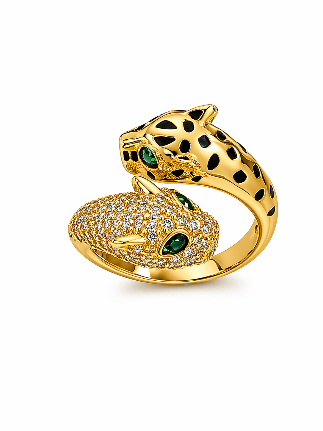 Carti Panter Yarısı Taşlı Yüzük