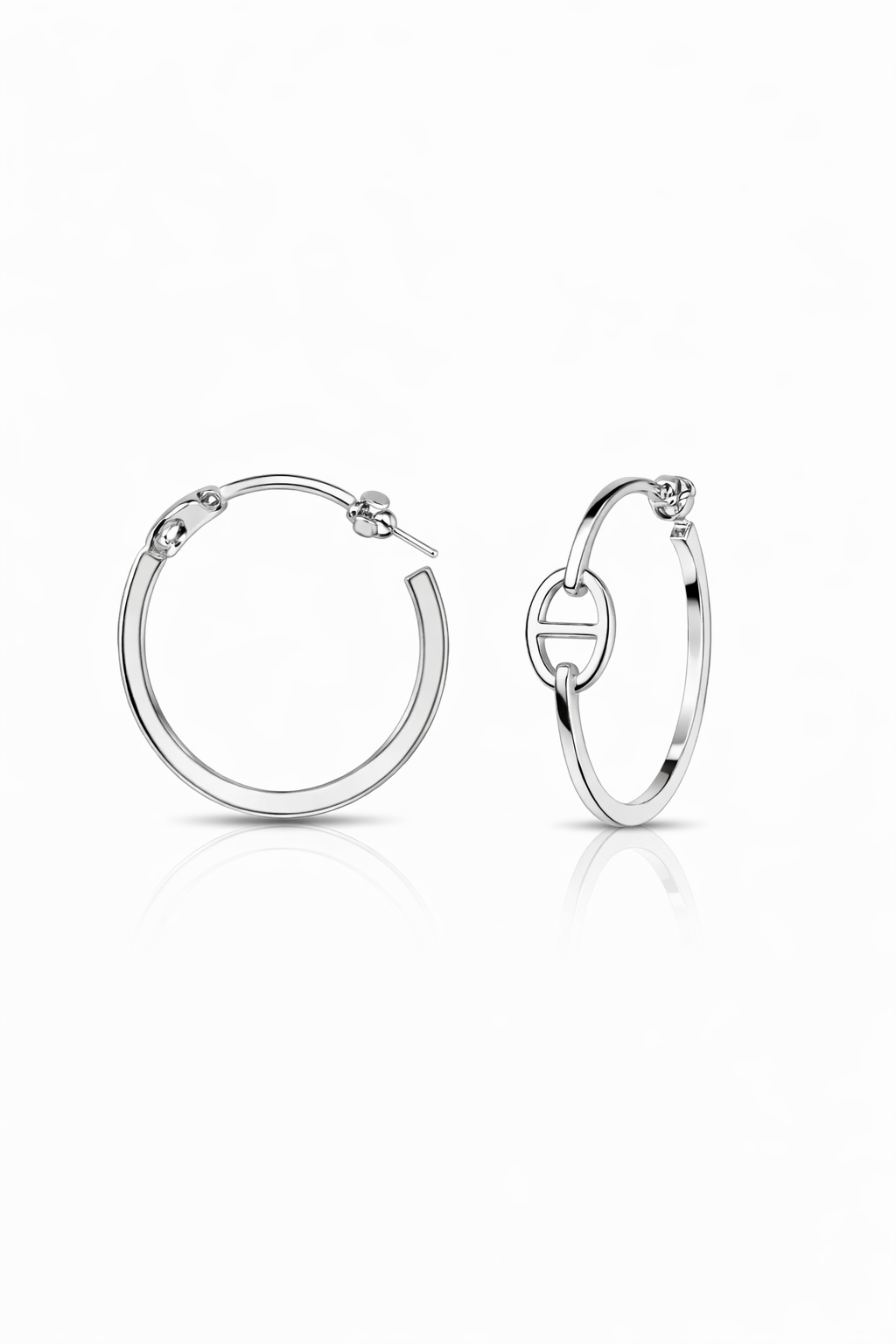 Herme Gümüş Rengi Halka Küpe