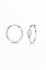 Herme Gümüş Rengi Halka Küpe