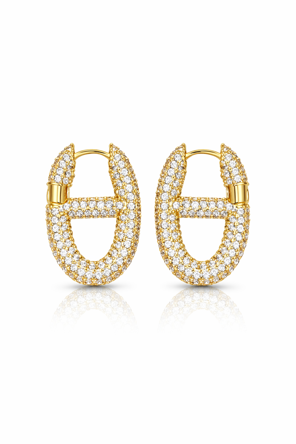 Herme Full taşlı Gold Küpe