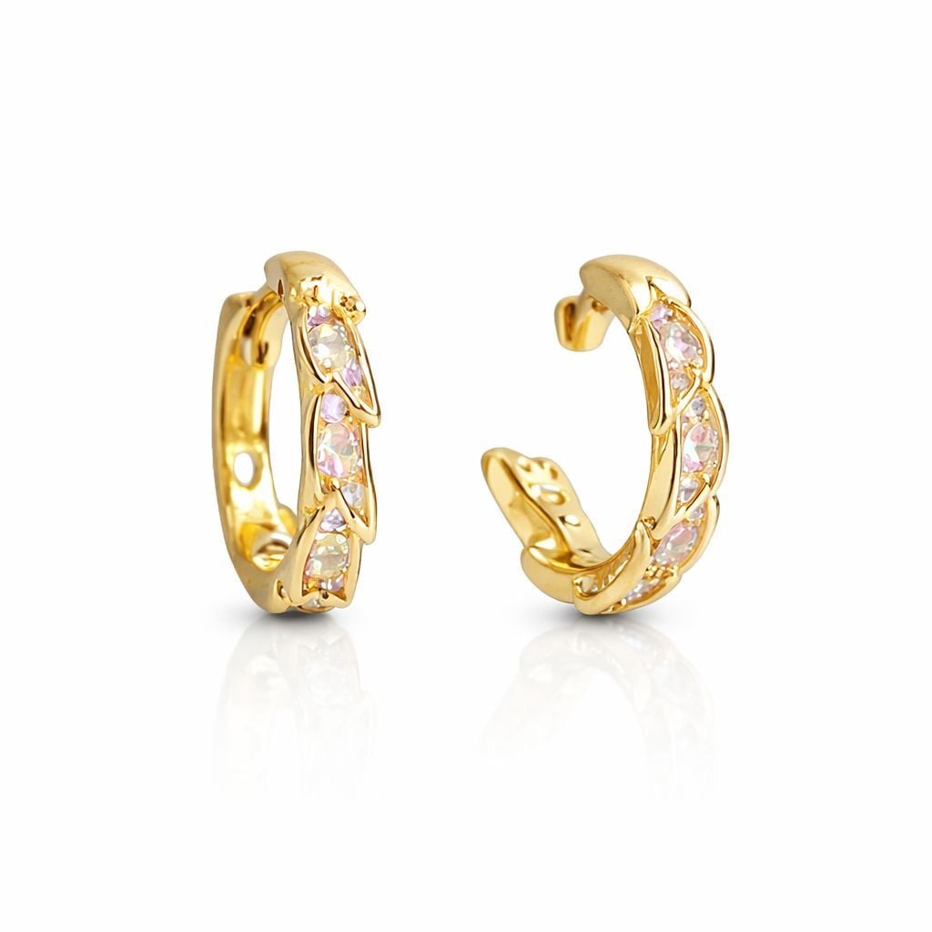 Betsy Gold Taşlı Halka Küpe