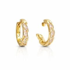 Betsy Gold Taşlı Halka Küpe