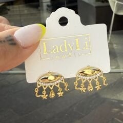 Star Gold Sallantılı Küpe