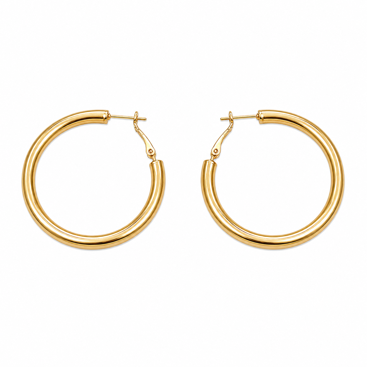 Gold Düz Halka Küpe
